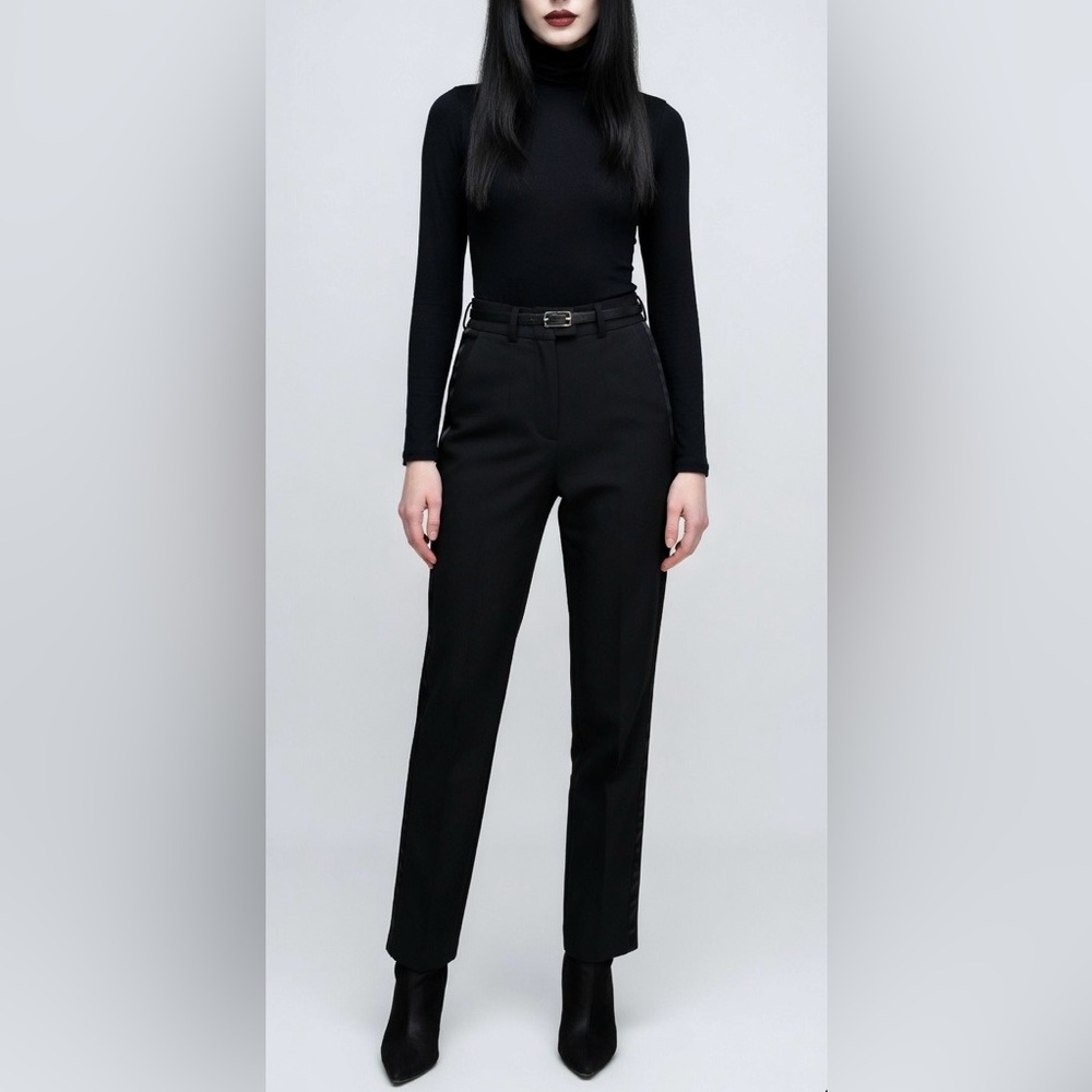Zara Black High-Waist Straight-Leg Pants
